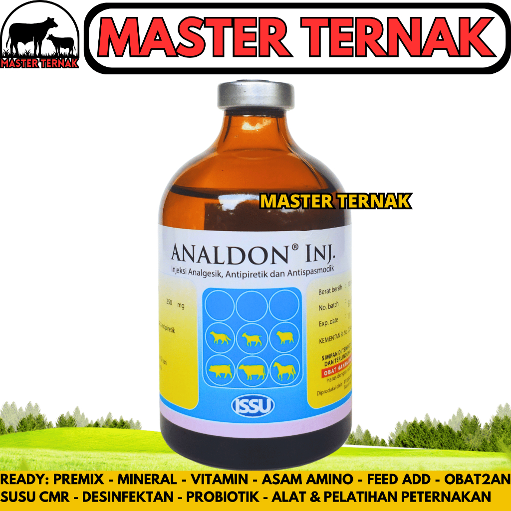ANALDON 100 ML ISSU - Obat Hewan Pereda Sakit Demam Analgesik Antipiretik Ternak Sapi Kambing Kerbau