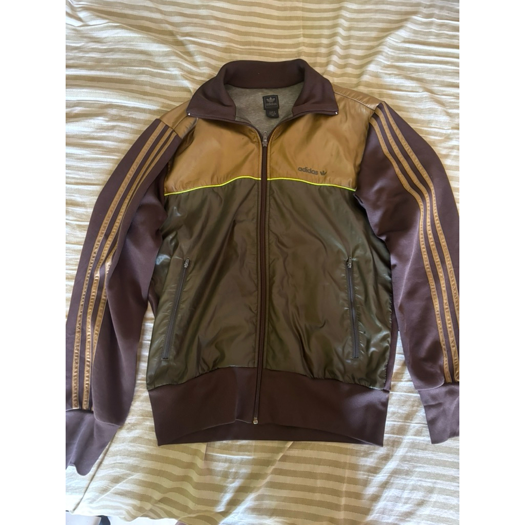 adidas tracktop vintage Y2k 00s brown ORIGINAL, size 100, made in thailand, rare, preloved, MULUS NO