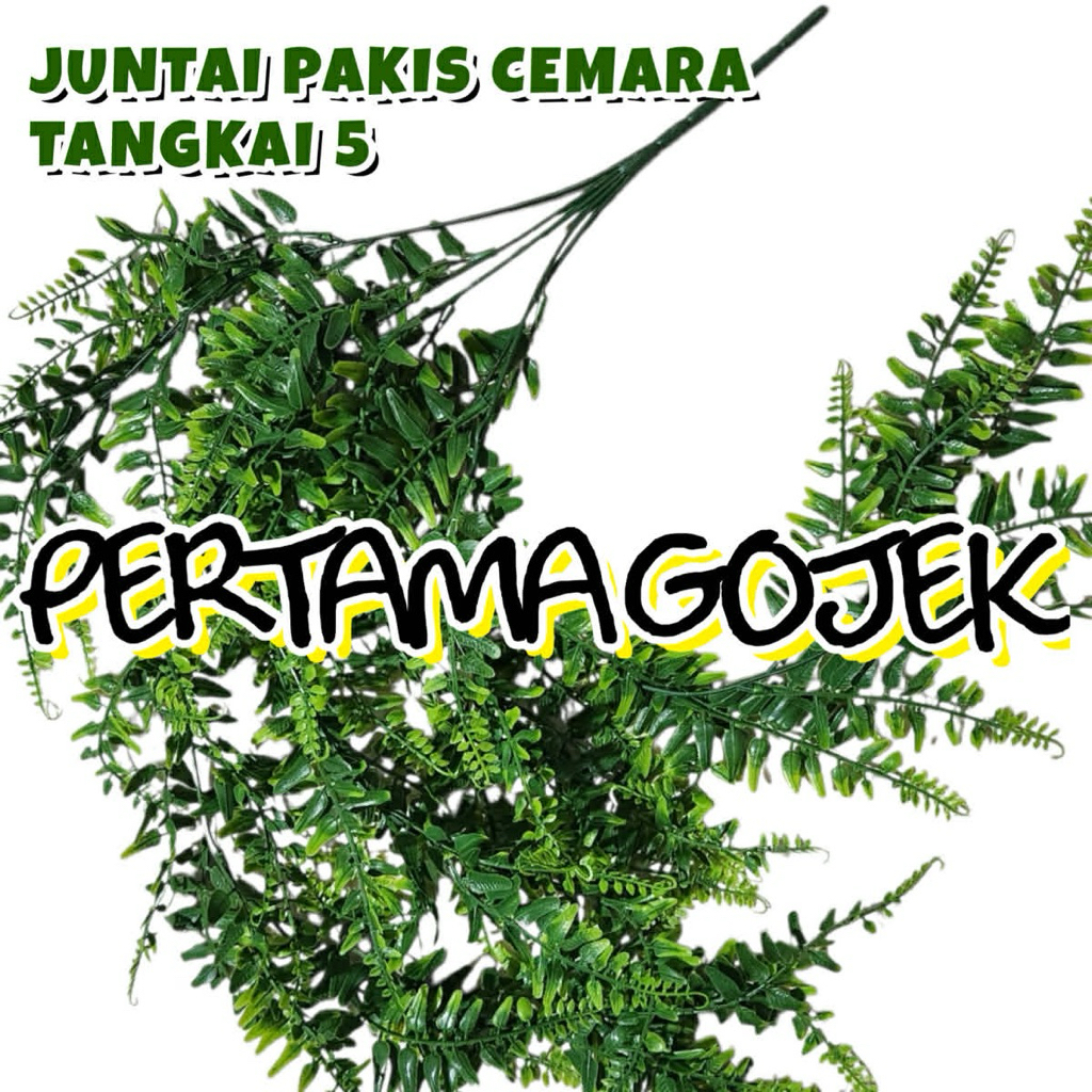 JUNTAI BUNGA PAKIS CEMARA X5/ Juntai Bunga Plastik/ Juntai Bunga Artificial/ Juntai Bunga Hiasan Pla