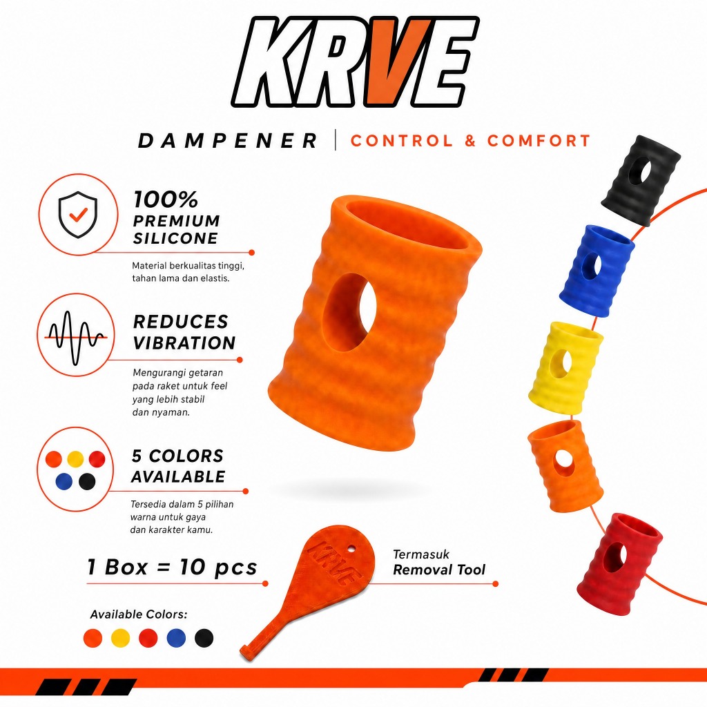 Padel Racket Dampener Anti Vibration – Peredam Getar Nyaman & Stabil Untuk Pergelangan Tangan - KRVE