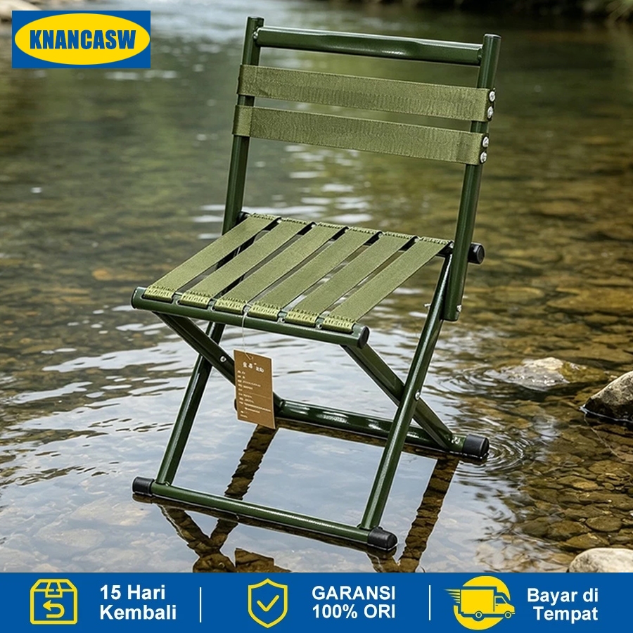 Kursi Lipat Portable Outdoor Bangku Lipat Pancing Camping Ultra Ringan dengan Sandaran - Kursi Meman