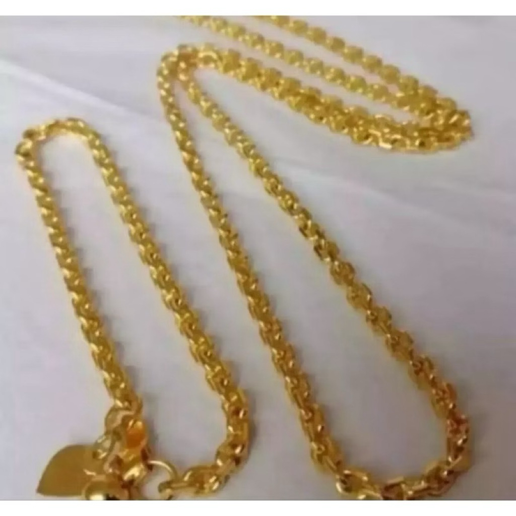 SET KALUNG DAN GELANG RANTAI MEDAN WANITA TITANIUM CANTIK