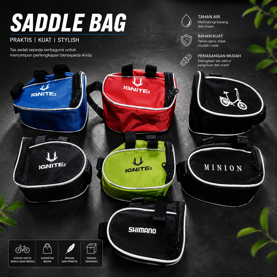 TAS SADEL IGNITE sepeda LIPAT mtb touring minion rb balap seli outdoor Saddle Bag n0 rockbros b soul