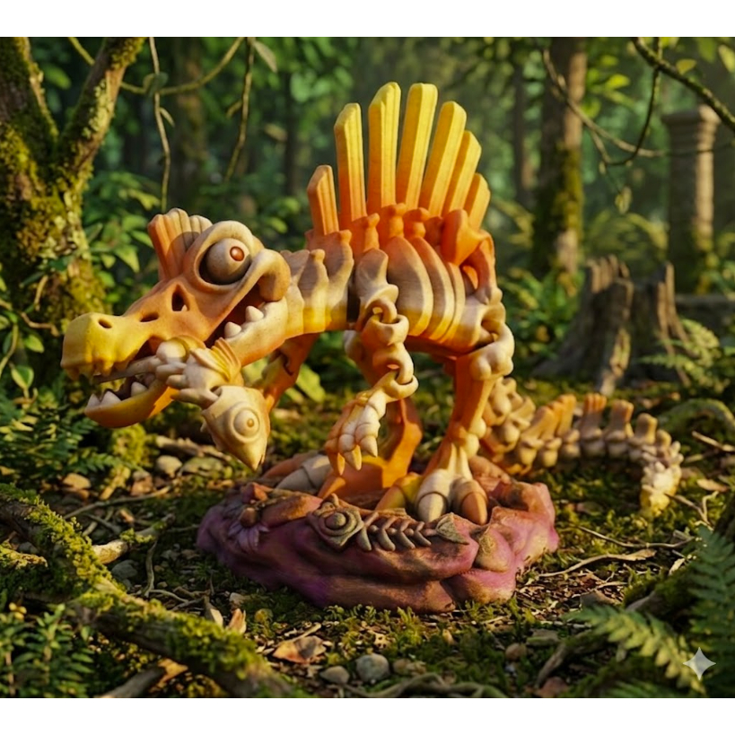 Cuero Mainan Artikulasi Kerangka Spinosaurus Skeleton Spinosaurus