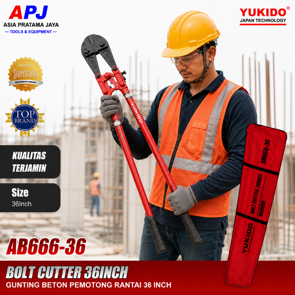 YUKIDO Gunting Besi Beton 36” | Pemotong Rantai Kawat 900mm | Bolt Cutter 36