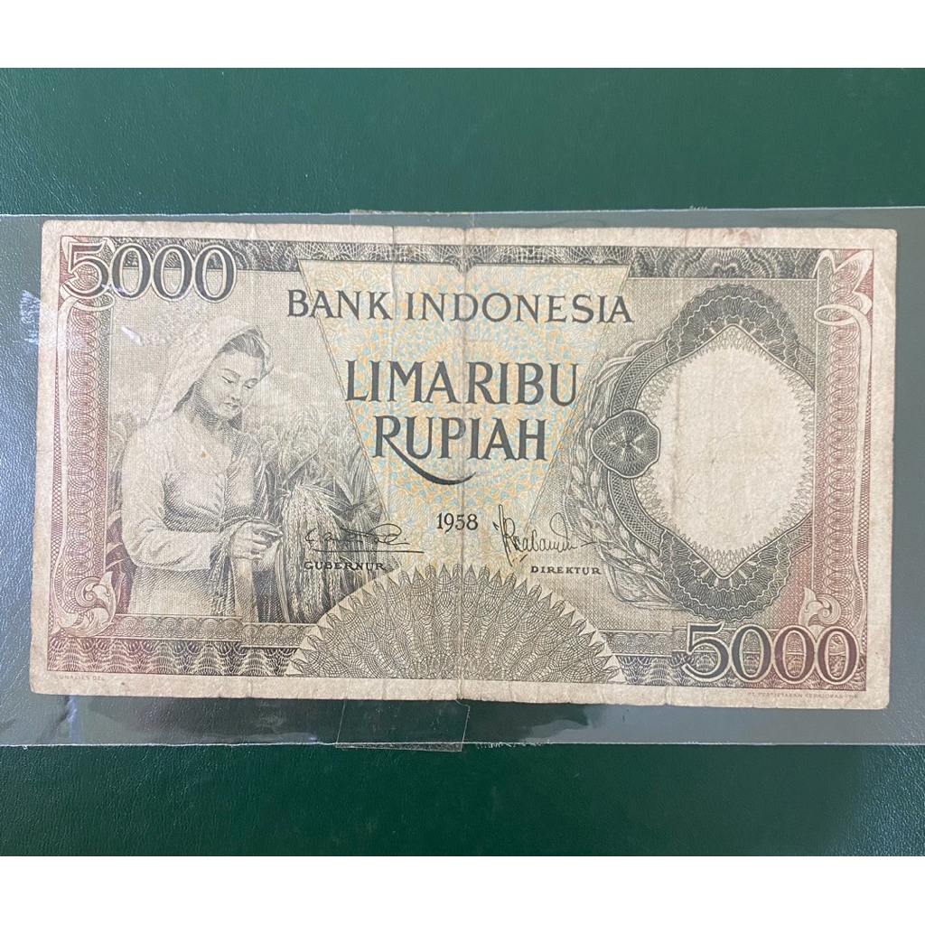 Uang Kuno 5000 Rupiah Pelerja 1958 Orii