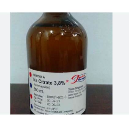 Reagen Natrium Sitrat 3,8% 500 ml