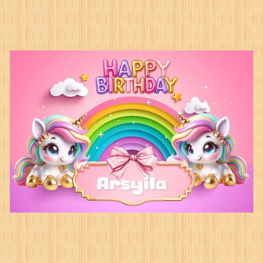 Spanduk UNICORN banner spanduk banner ultah anak background UNICORN custom backdrop ulang tahun anak