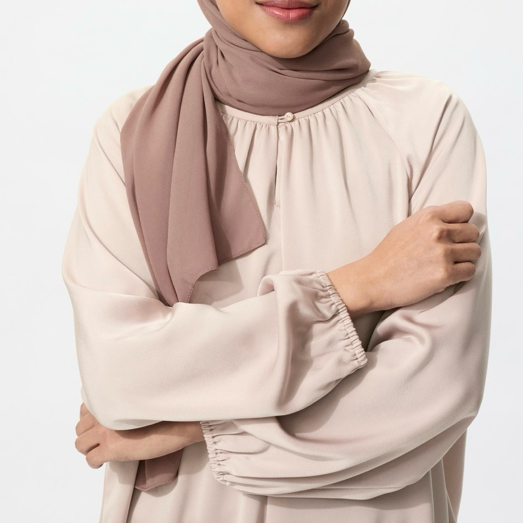(SALE) JASTIP UNIQLO BLOUSE BLUS SATIN LENGAN PANJANG WANITA CEWEK HIJAB