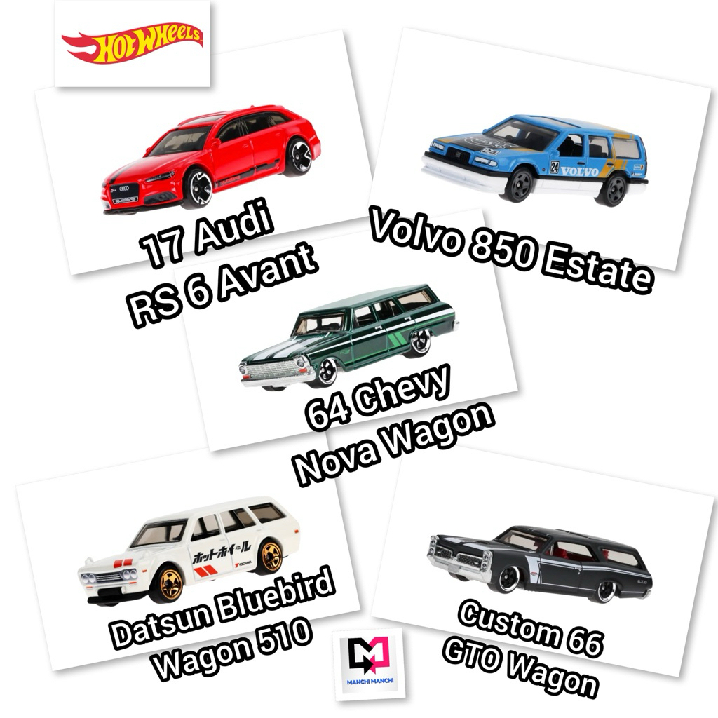 Hot Wheels Hot Wagons Set Lengkap 2024 (Bad Card) All Base Besi - Datsun Bluebird Wagon 510 - 17 Aud