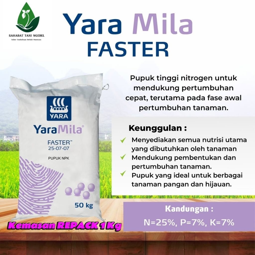 Pupuk NPK Yaramila Faster Kemasan Repack