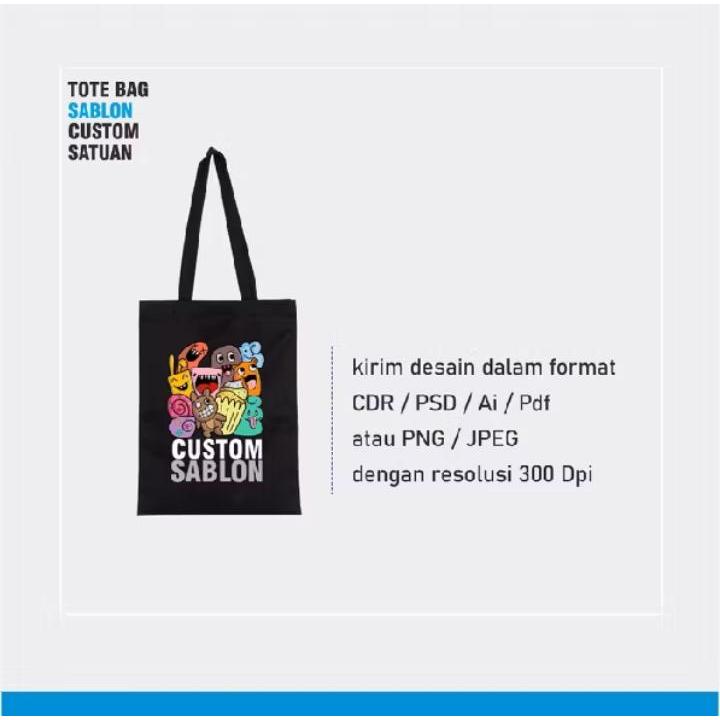 Tas Tote Bag Custom | Goodie Bag Sablon Custom Satuan
