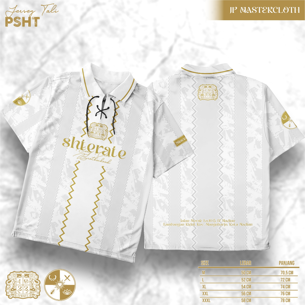 Jersey Kerah Tali PSHT Terate Putih Emas Full Printing 2026