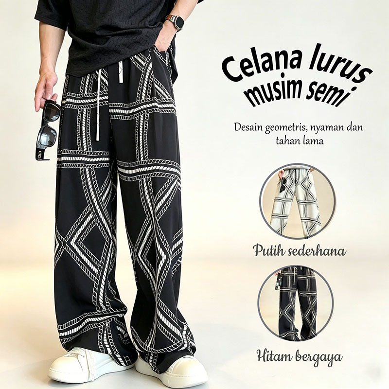 longgar celana kulot pria,celana trening panjang pria,dewasa terbaru celana murah,Desain geometris