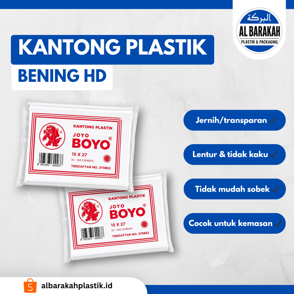 Kantong Plastik HD Buram Joyo Boyo Isi 100 Pcs Ukuran 10x17, 12x24, 15x27, 18x30 | Al Barakah Plasti