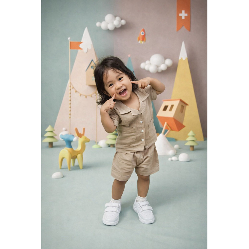 One Set Anak Laki-Laki - Zio Set - Bahan Linen