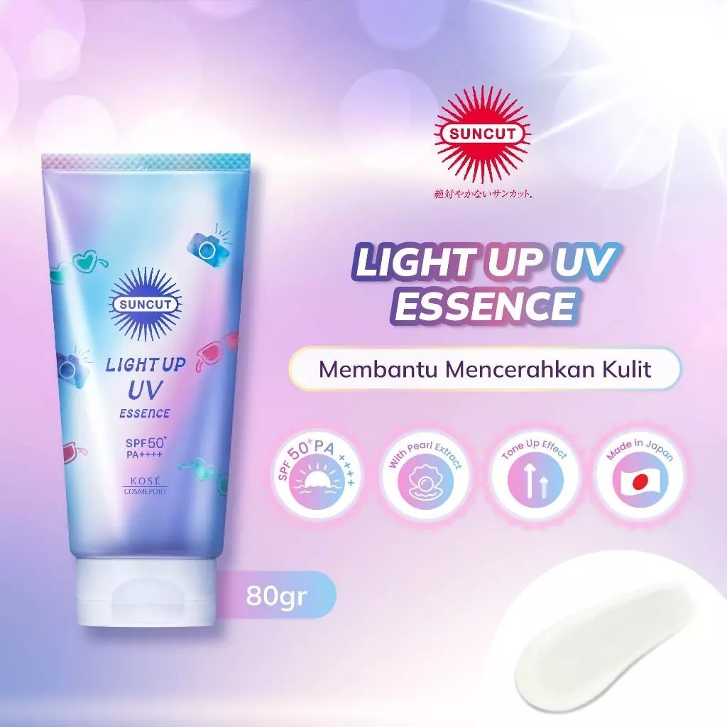 KOSE SUNCUT Light Up UV Essence 80gr (Sunscreen Essence Tone Up Brightening Effect)