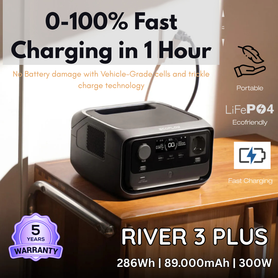 Ecoflow RIVER 3 Plus Portable Power Station 286Wh 600W Professional UPS