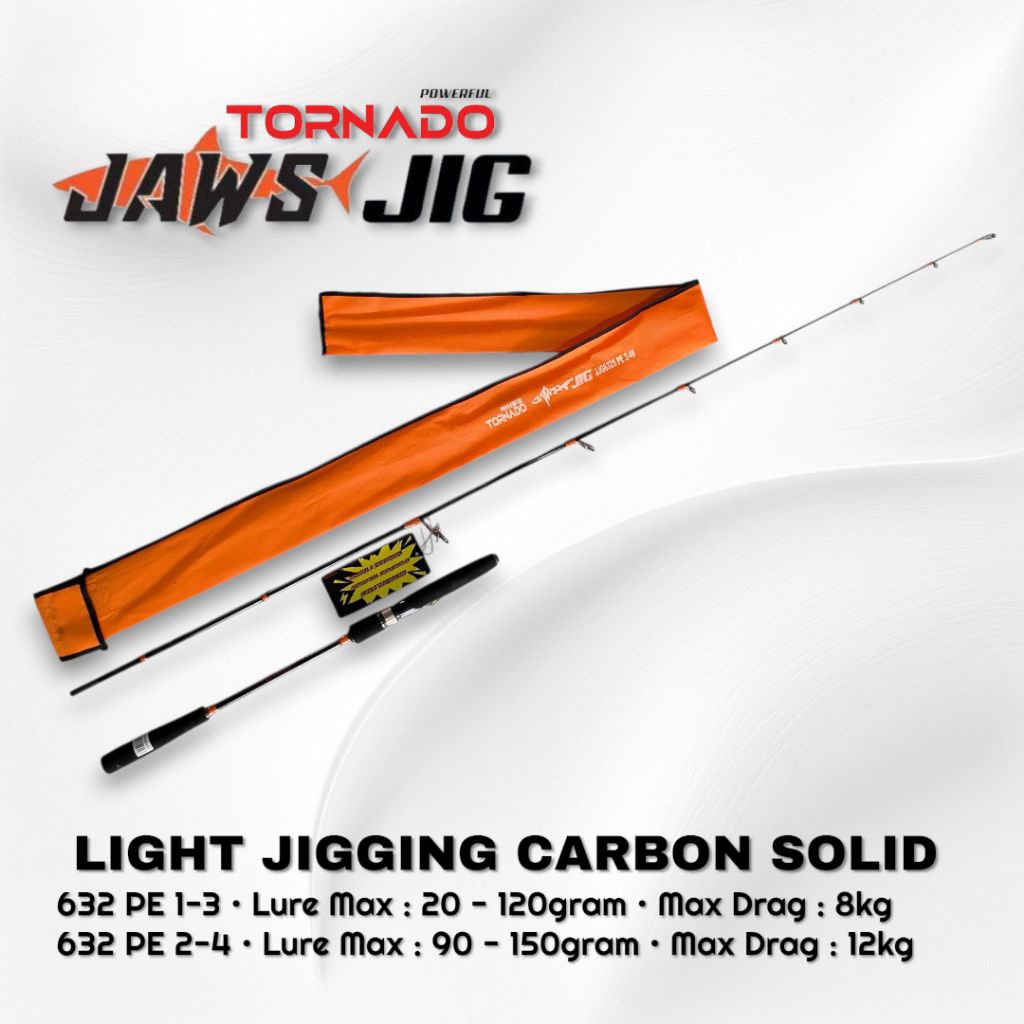 joran pancing jiging TORNADO JAWS material carbon solid buttjoin