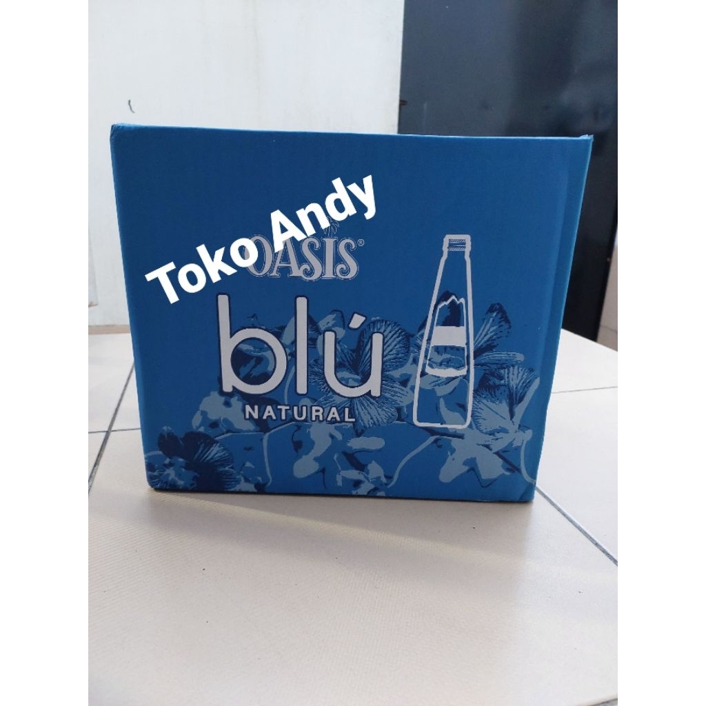 1 Dus isi 12 Botol BELING KACA AIR PUTIH Oasis Blu Natural 380 ml