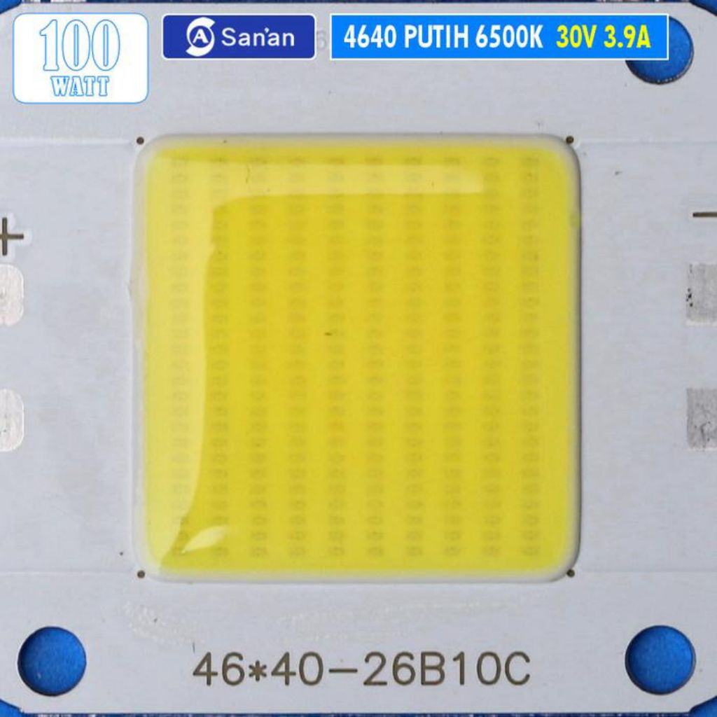 Led HPL 100W COB 4640 Putih 6000K 6500K Sanan Chip 120W Mata Lampu Led Taman Sorot Tembak Gudang Ker