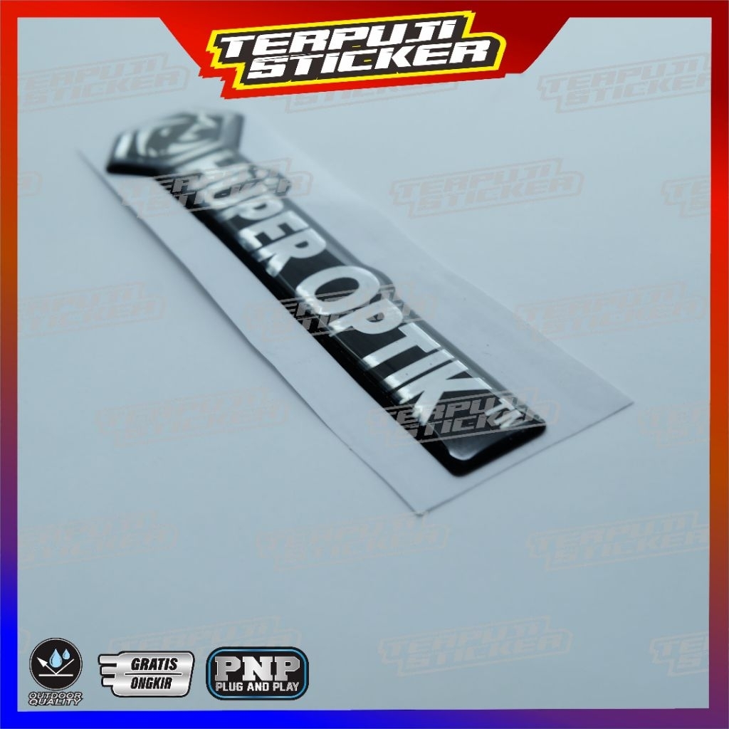 emblem huper optik, emblem timbul kaca film