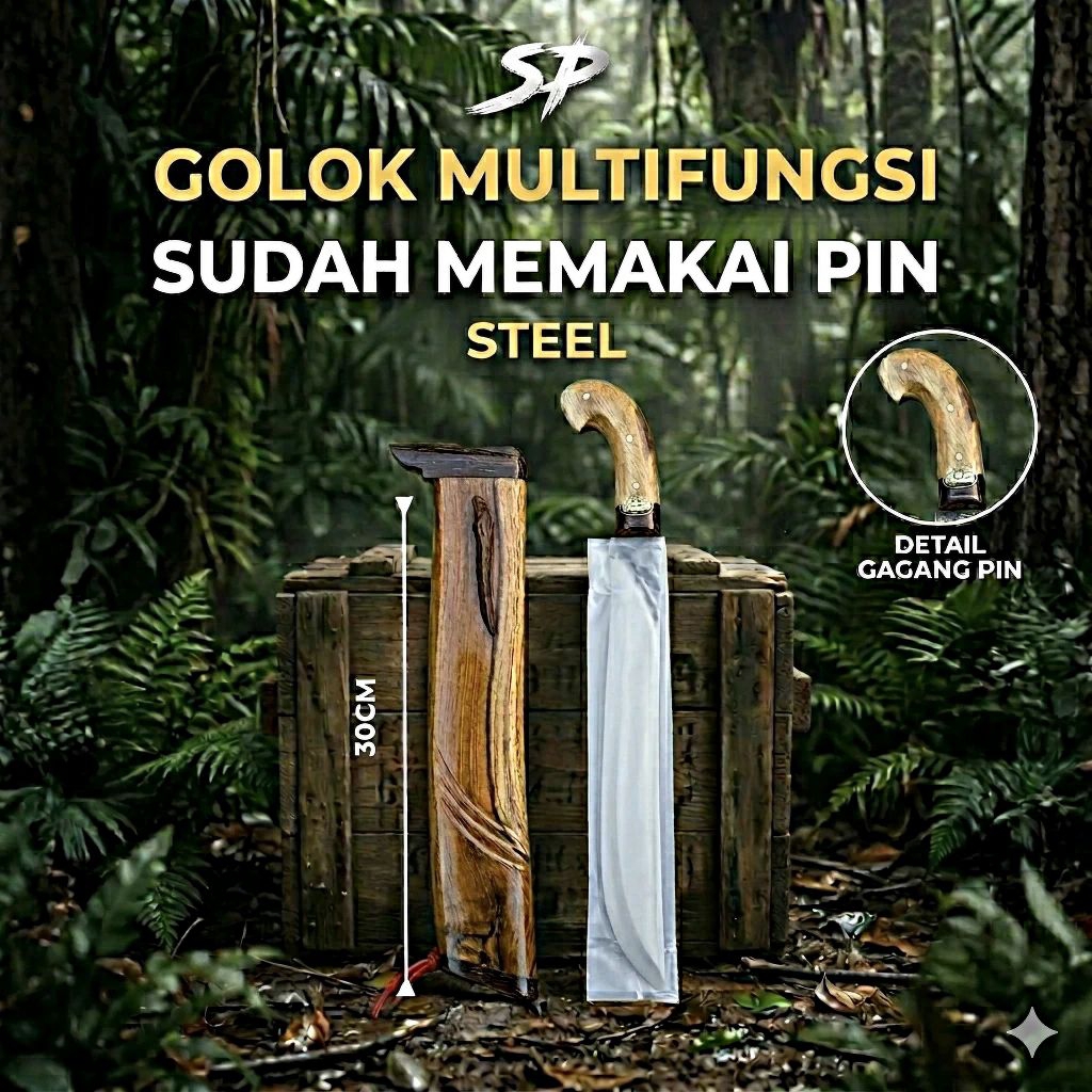 Golok Kerja 30cm Bilah Tebal - Alat Pertanian & Perkebunan
