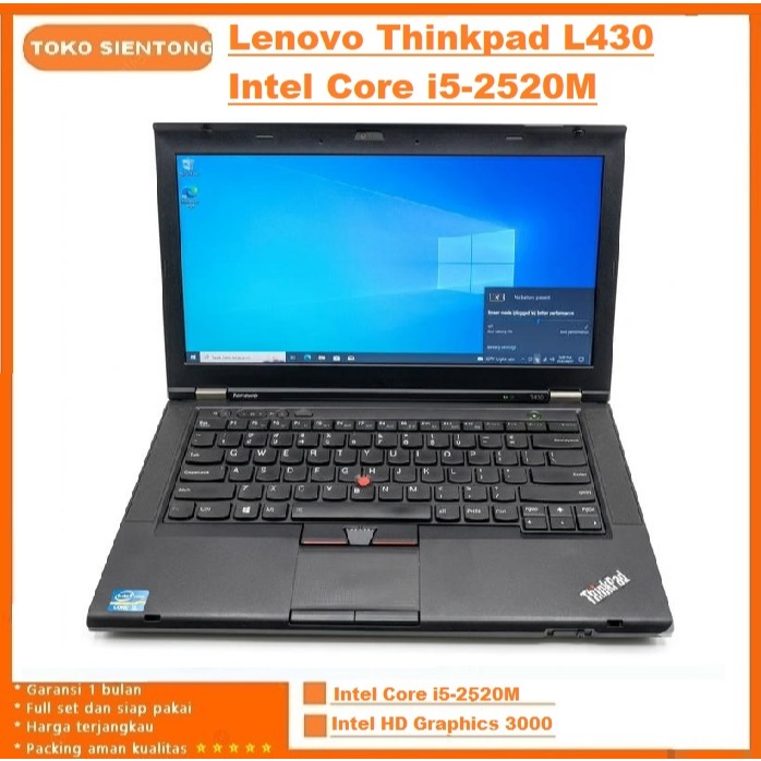 Murah Bergaransi Laptop Lenovo Thinkpad L430 Core i5-2520 | 8GB / SSD 256GB | 14" HD