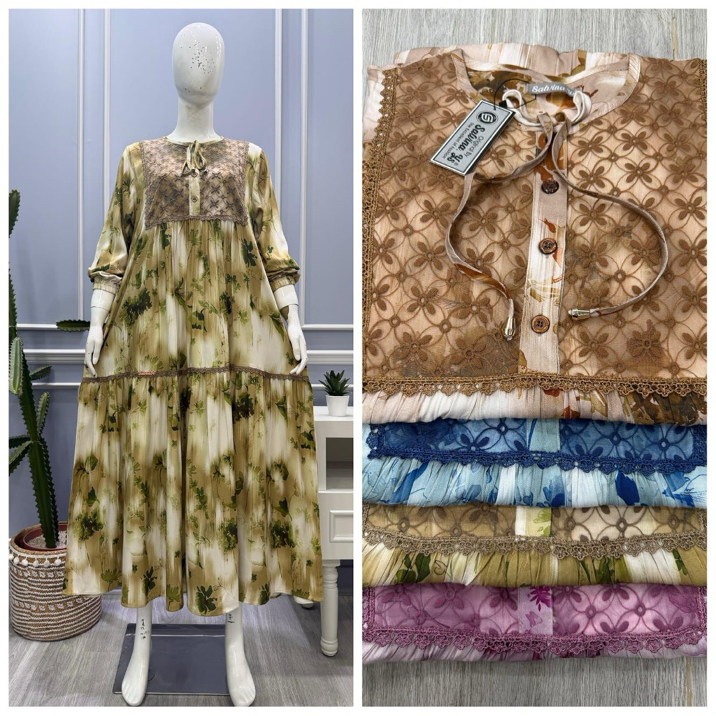 Gamis salvina katun jaguar italy terbaru