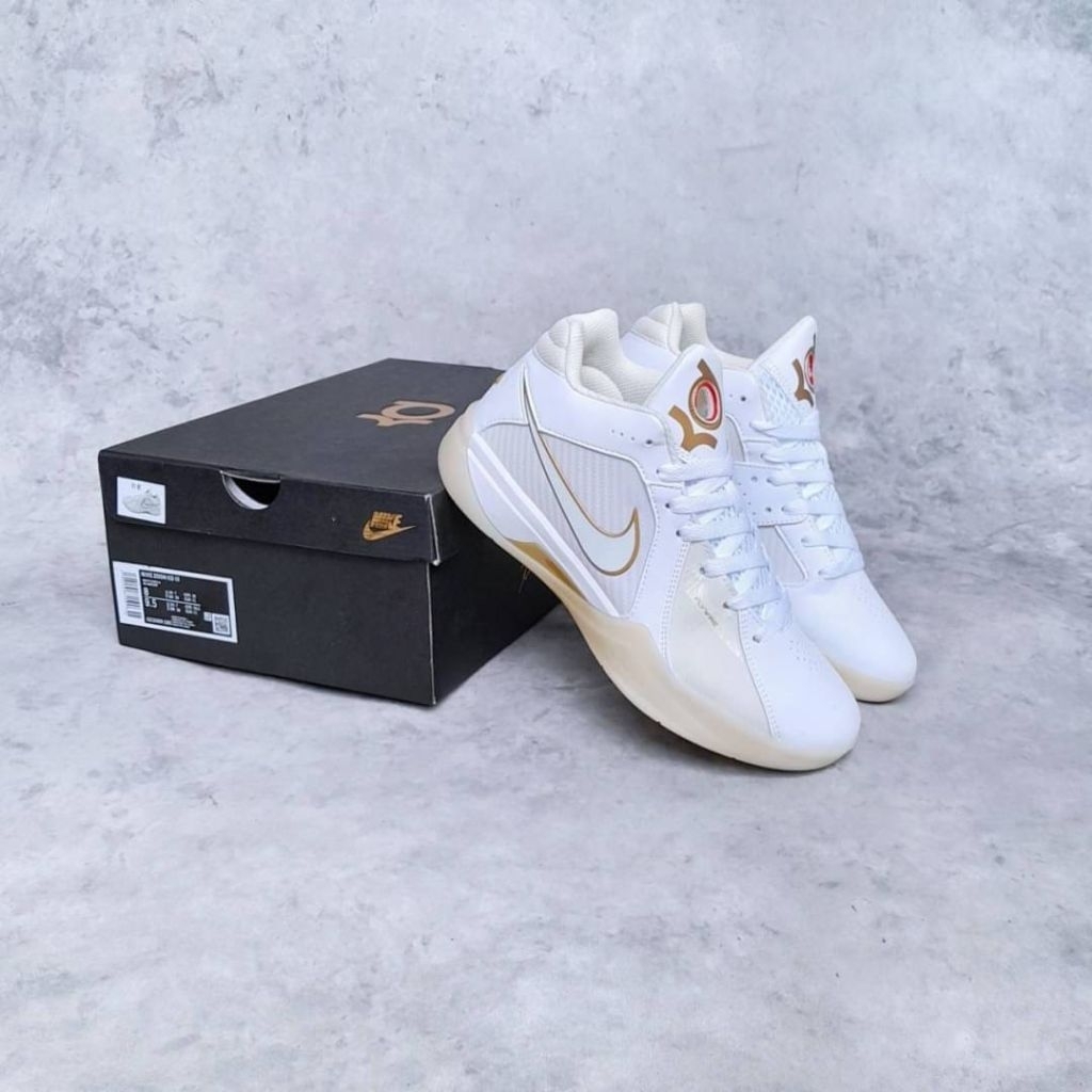 FKSNKRS Sepatu Sneakers Nike KD 3 White Metallic Gold
