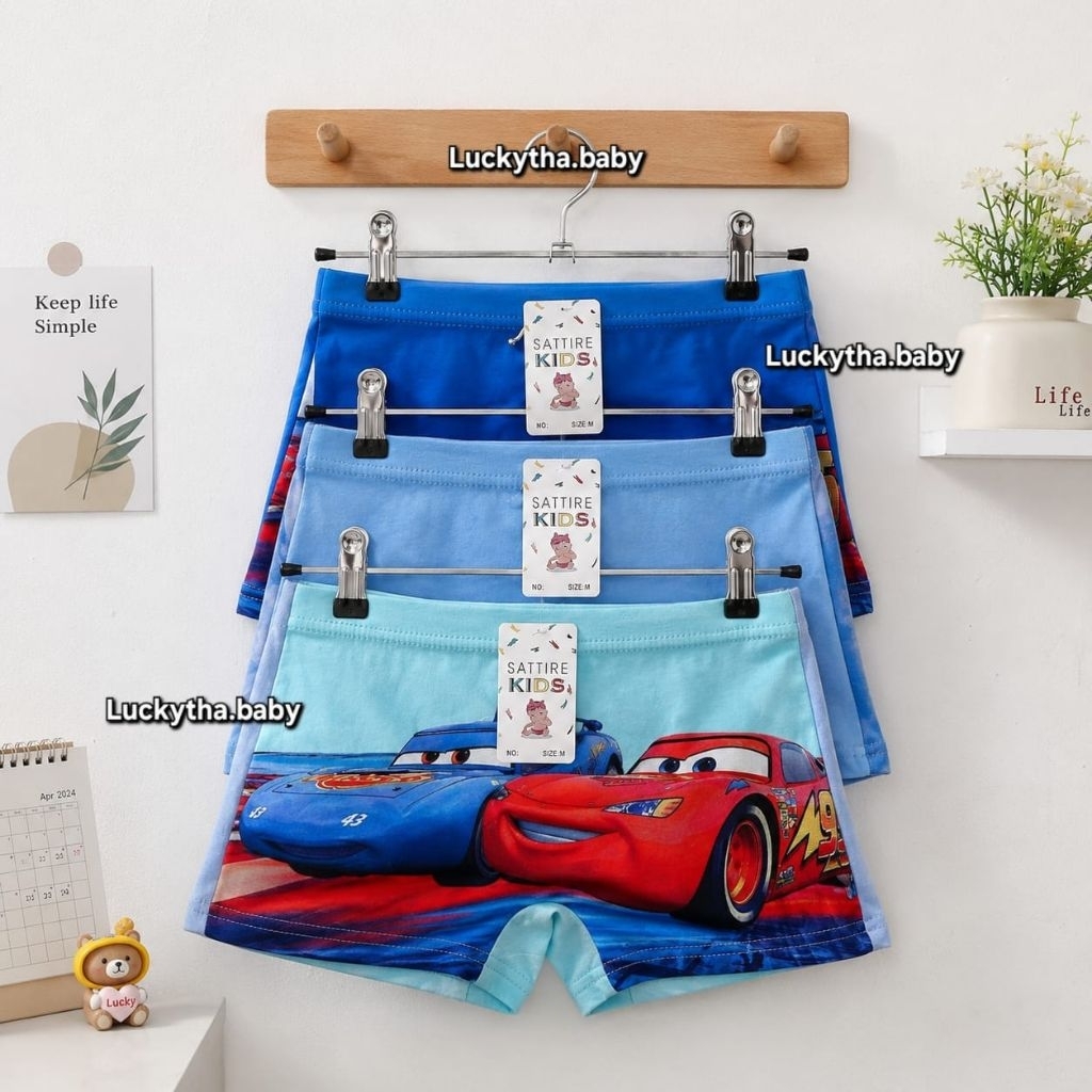 6pc satire kids / tifani- CD boxer anak laki-laki dan perempuan size 2-7 tahun motif lol,Spiderman,B