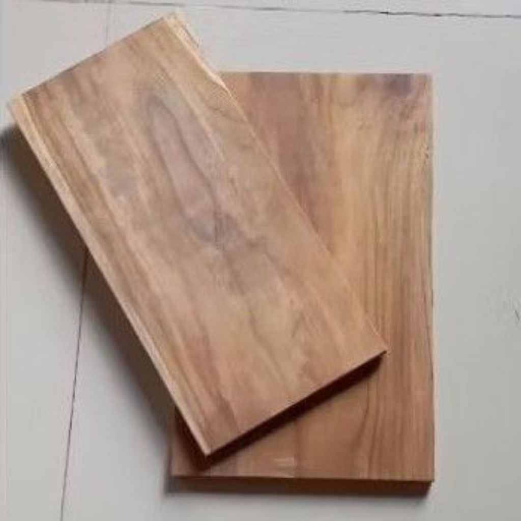 Talenan Kayu Jati Utuh Motif Polos 30x12