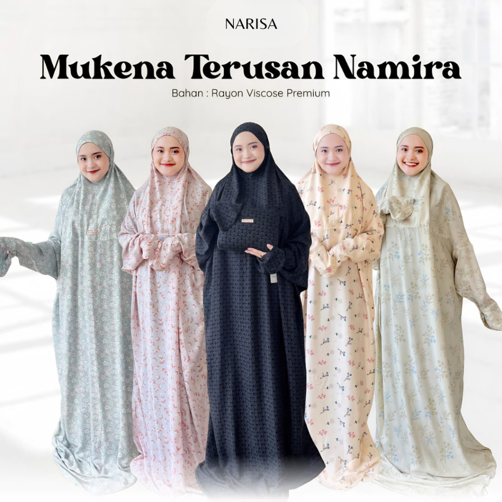 Mukena Terusan Dewasa Motif Namira Series Bahan Rayon Viscose Adem Nyaman Bisa Cod Mukena Terusan Mo