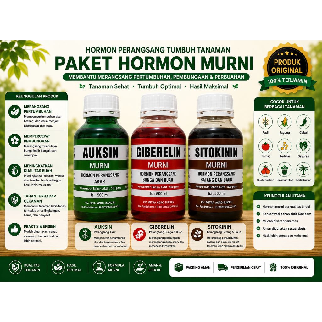 Paket Lengkap ZPT GIBERELIN+AUKSIN+SITOKININ (500ML)
