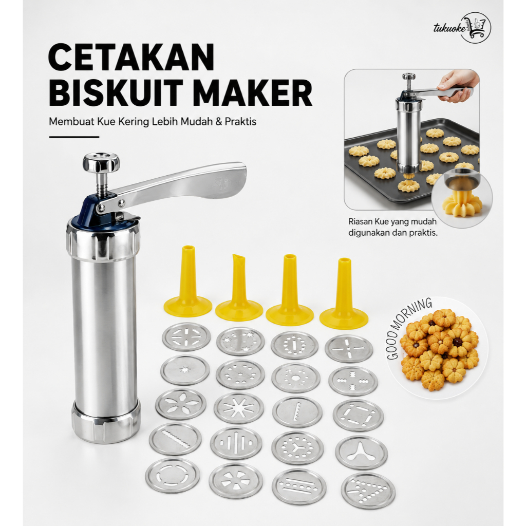 CETAKAN BISKUIT MAKER KUE KERING ALAT CETAK BISCUITS CETAKAN KUE KERING COOKIE MAKER SEMPRIT DORONG