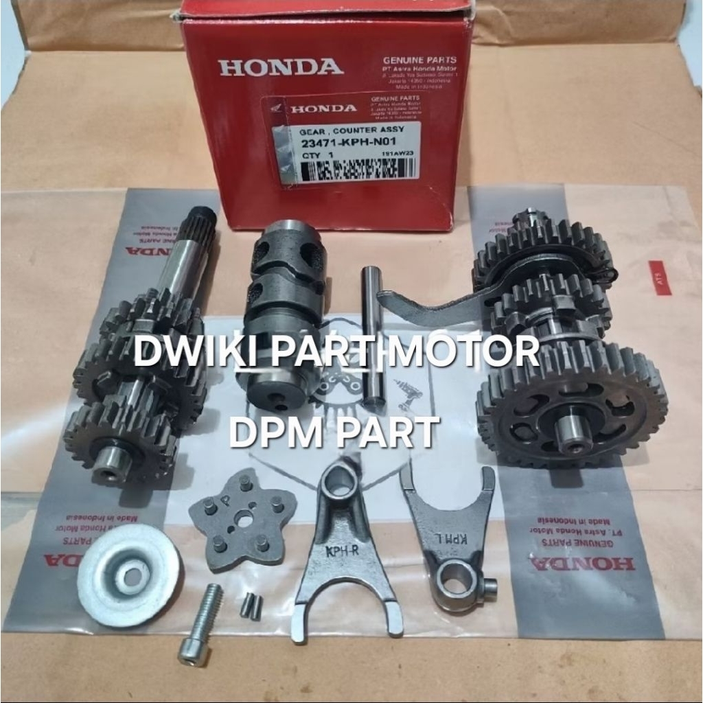 Set Gear gigi rasio KPH+Drum shaf assy Honda supra x 125  karbu/Karisma/Kirana Original