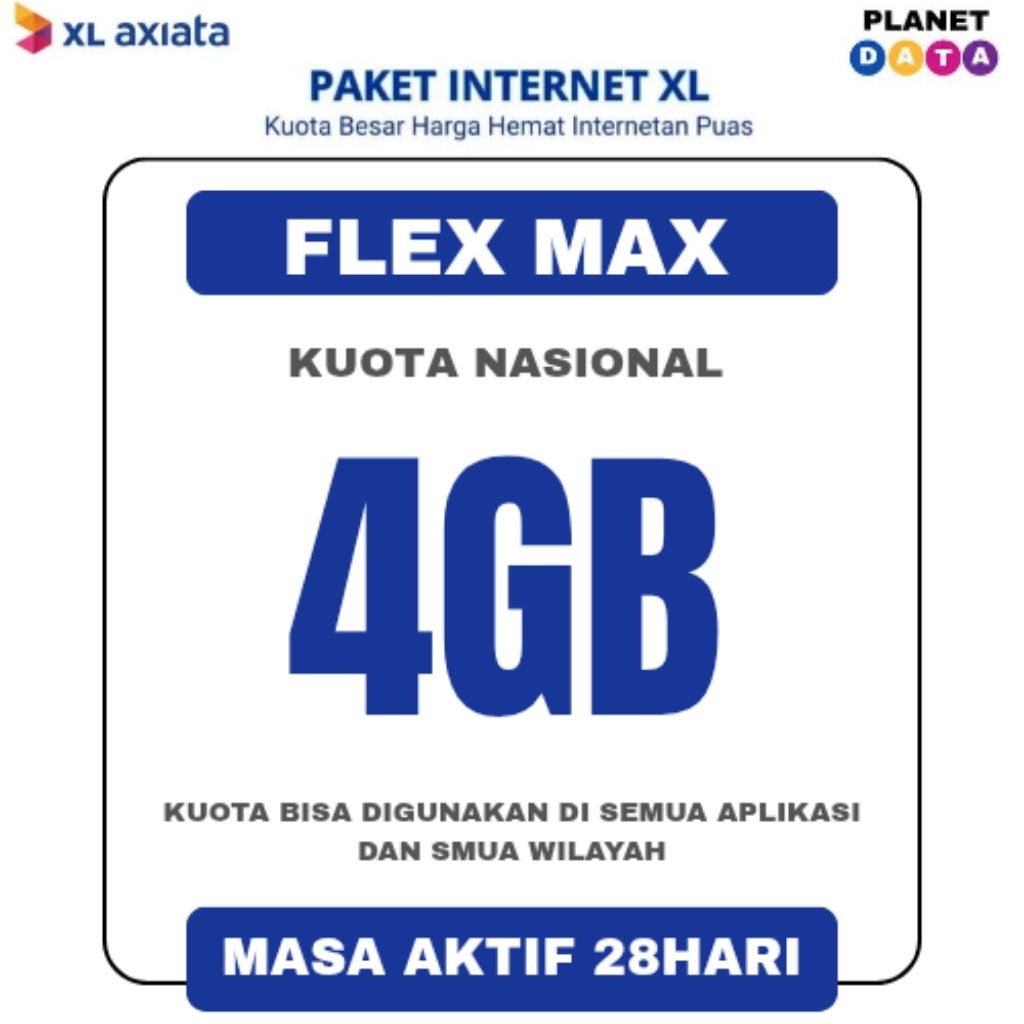 PAKET DATA XL FLEX MAX 4GB TERMURAH 