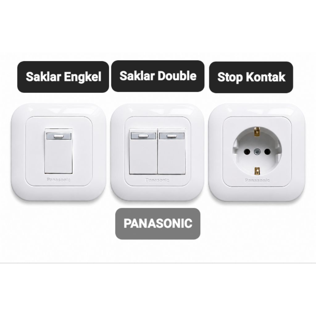 Saklar Engkel Double Stop Kontak Panasonic Original Warna Putih