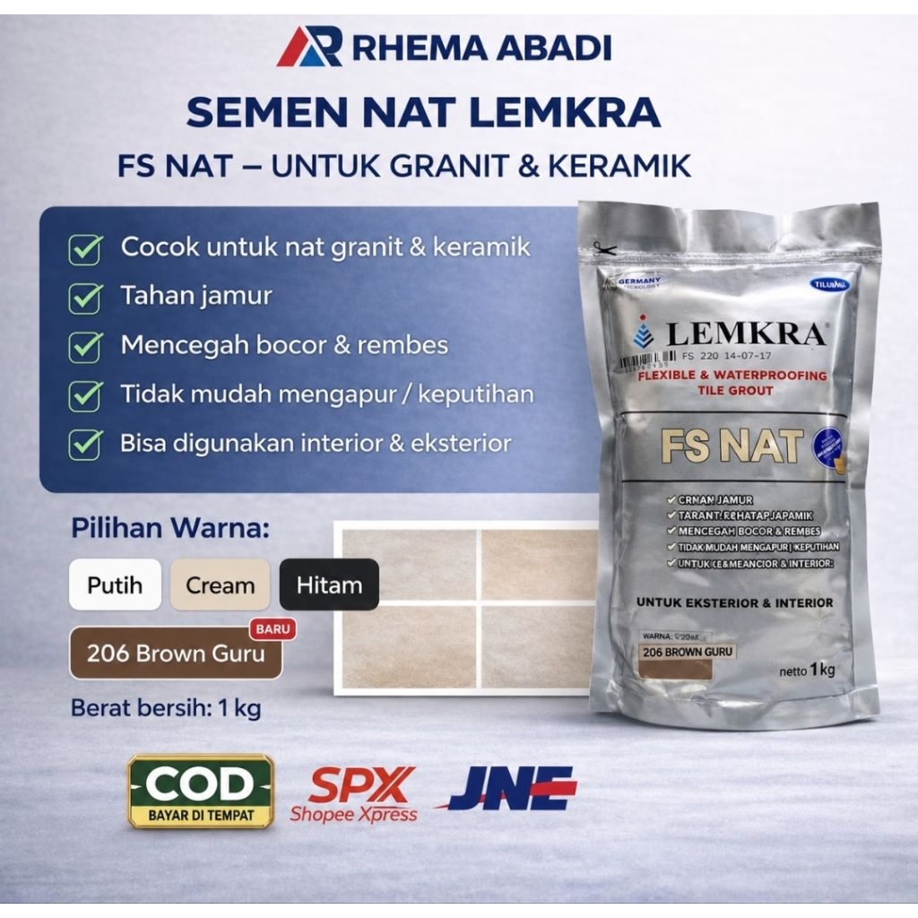 SEMEN NAT LEMKRA FS NAT – UNTUK GRANIT & KERAMIK