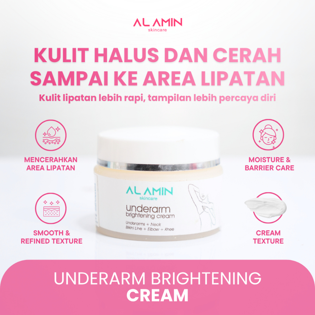 AlAmin Underarm Brightening Cream Pencerah Ketiak dan Area Lipatan Niacinamide Tranexamic