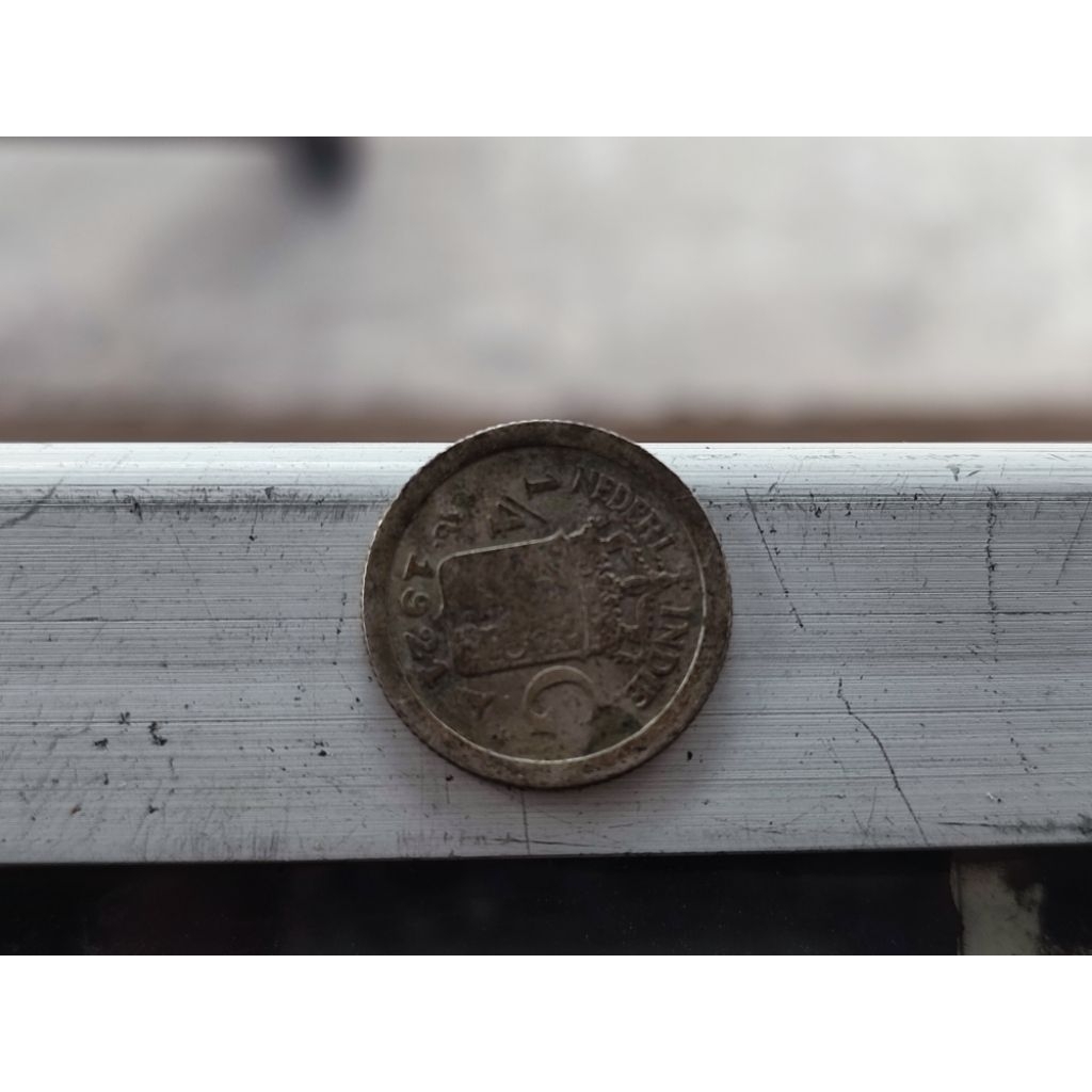 Koin Kuno Perak 1/4 Gulden Hindia Belanda Tahun 1921