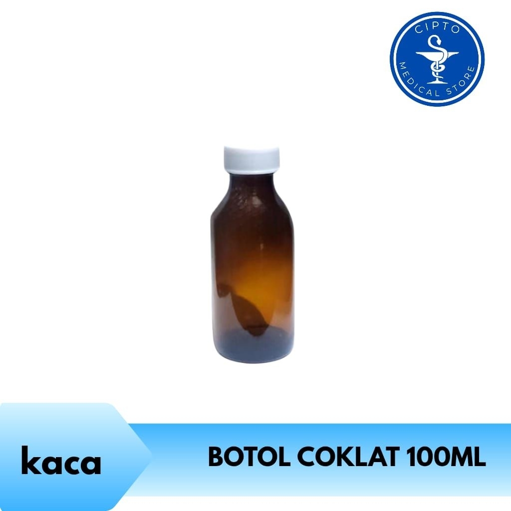 Botol kaca coklat 100ml | Botol 100ml | Botol Amber 100ml - Kaca