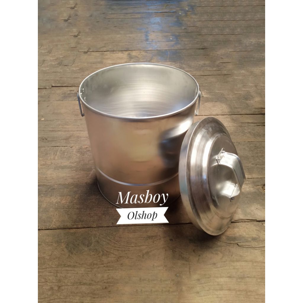 Dandang Nasi Alumunium / Tong Nasi / Panci Steamer / Tong Air / Diameter 32 Cm