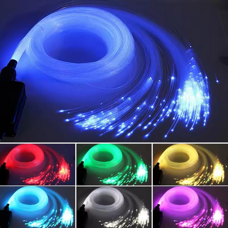 Kabel Serat Lampu Fiber Optic RGB PMMA Plastic End Glow 100 meter Lampu Hias Fiber Optik Untuk Dekor