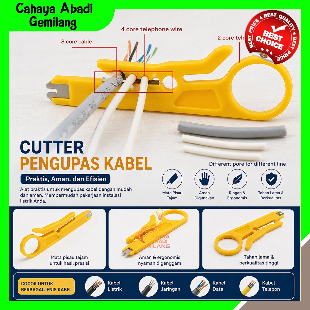 Alat Pengupas Kulit Kabel / Tang Rotary Wire Stripper Stripping / Pengupas Kulit Kabel Selongsong / 