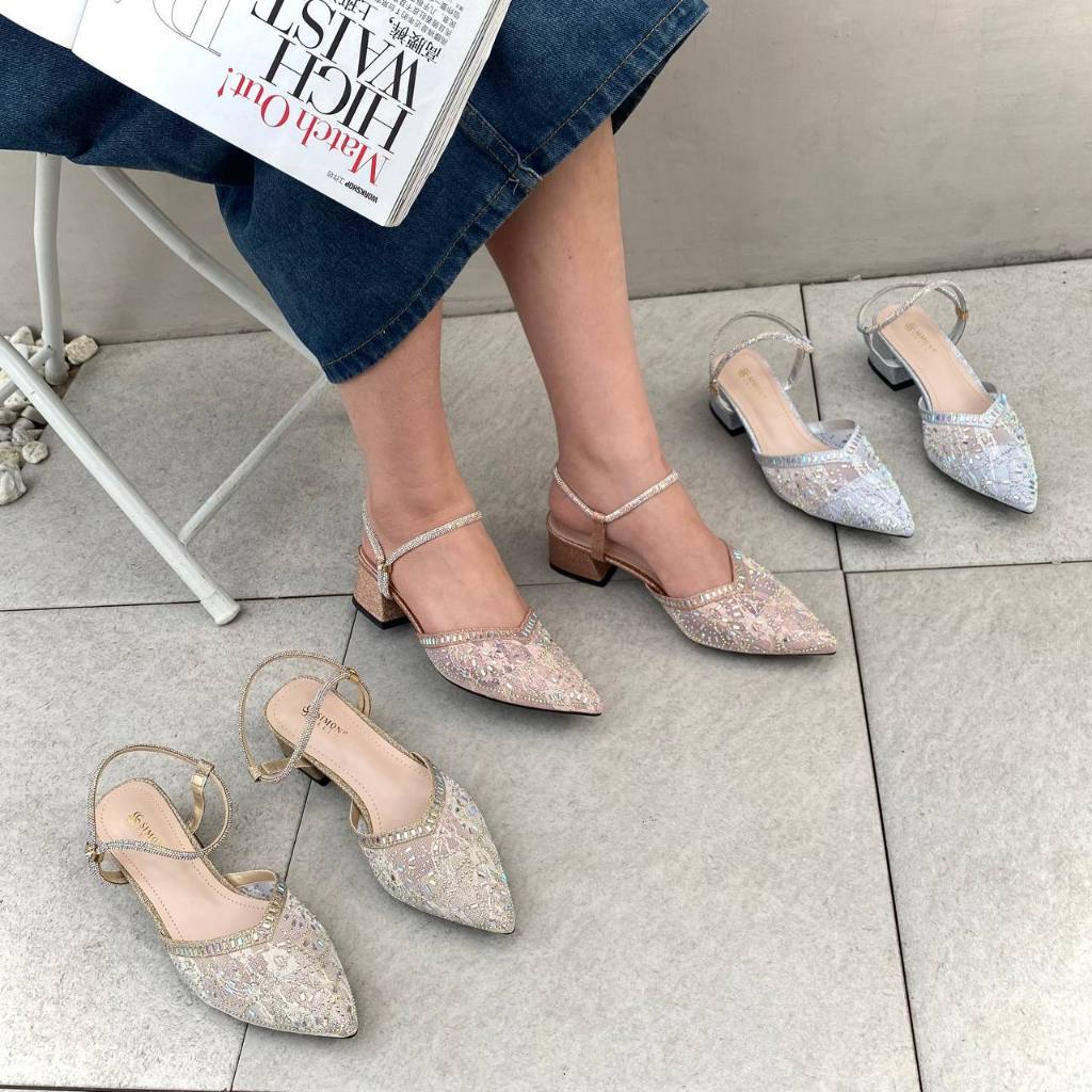 Simoncelli Sandal Tumit Tahu Wanita 3 cm | Sandal Wanita | Wedding Shoes | Sepatu Pesta | Bridal Sho