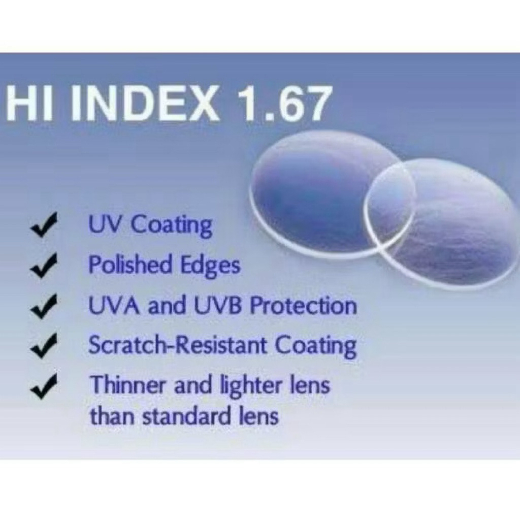 Kacamata_idn - Lensa Index 1.67 Anti Radiasi Bluray Bluecromic