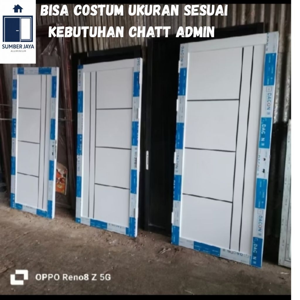 Pintu Aluminium ACP kombinasi Lis Profil Kaca