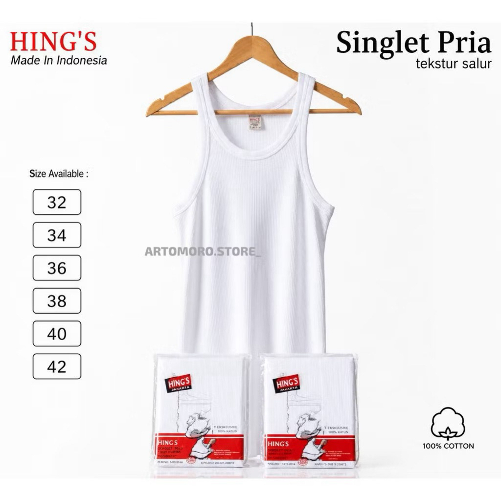 [ 3 PCS ] Singlet HING'S 123 Pria Dewasa, Kaos Dalam Hings Laki-laki Hing, Kaos Dalam Pria Oss