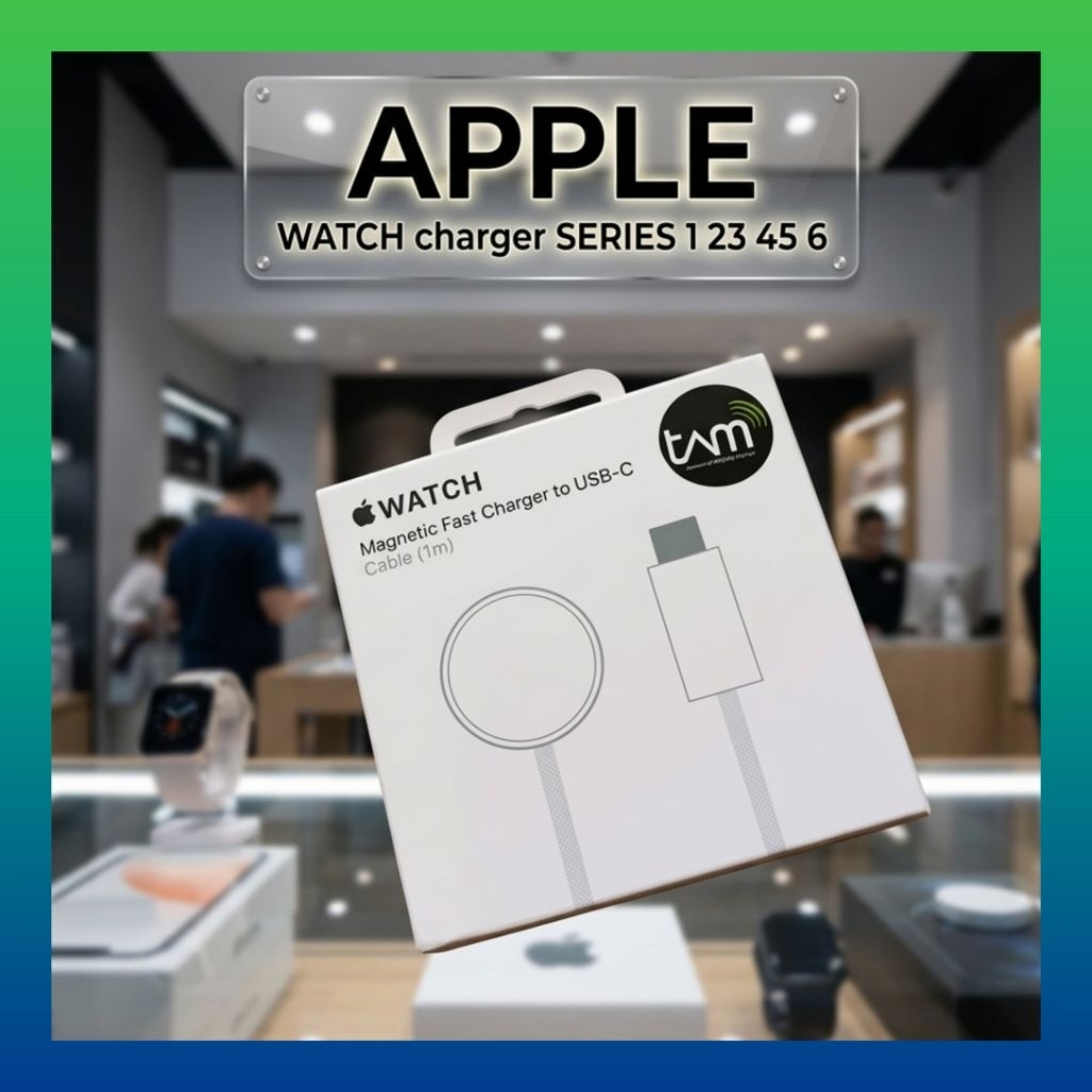 Charger Jam Tangan (Apple) Watch Magnetic Type-C 1M SERIES 1 , 2 , 3, 4, 5, dan 6 ORIGINAL